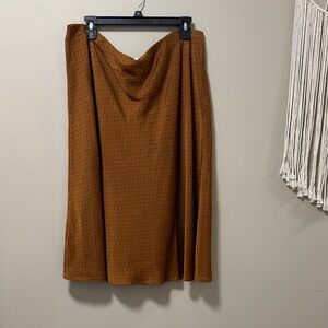 Nordstrom Rack Brown A-Line Skirt with Polka Dots